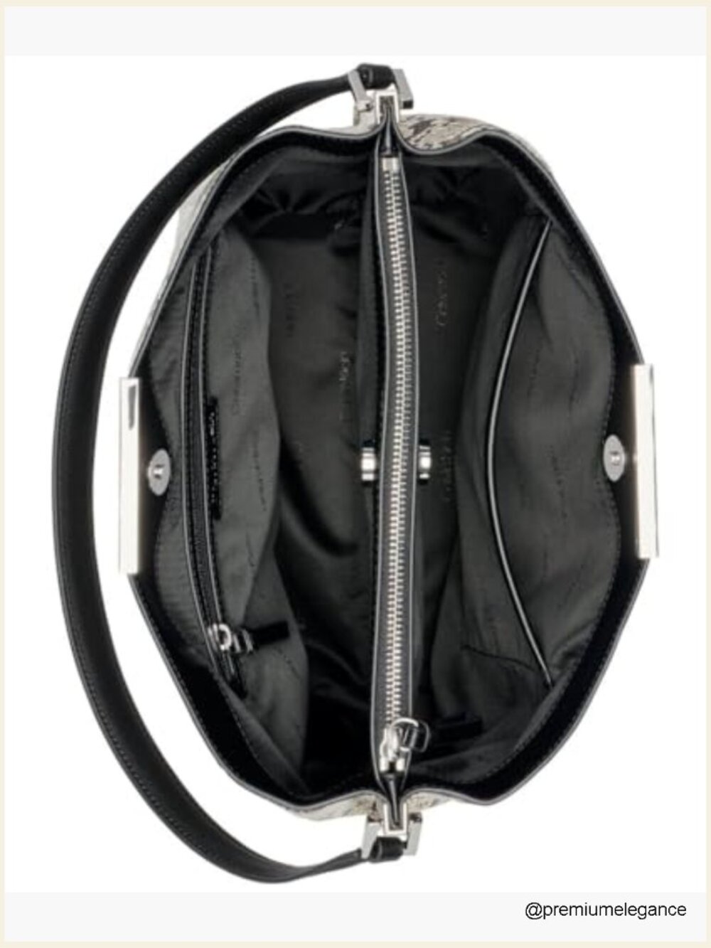 Triple Compartment Bucket Handbag Shoulder Bag Top Handle - Picture 5 of 7